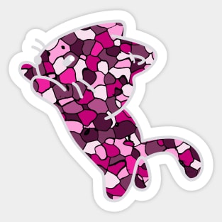 Cat Jewel Art - Stay Pawsitive (pink) Sticker